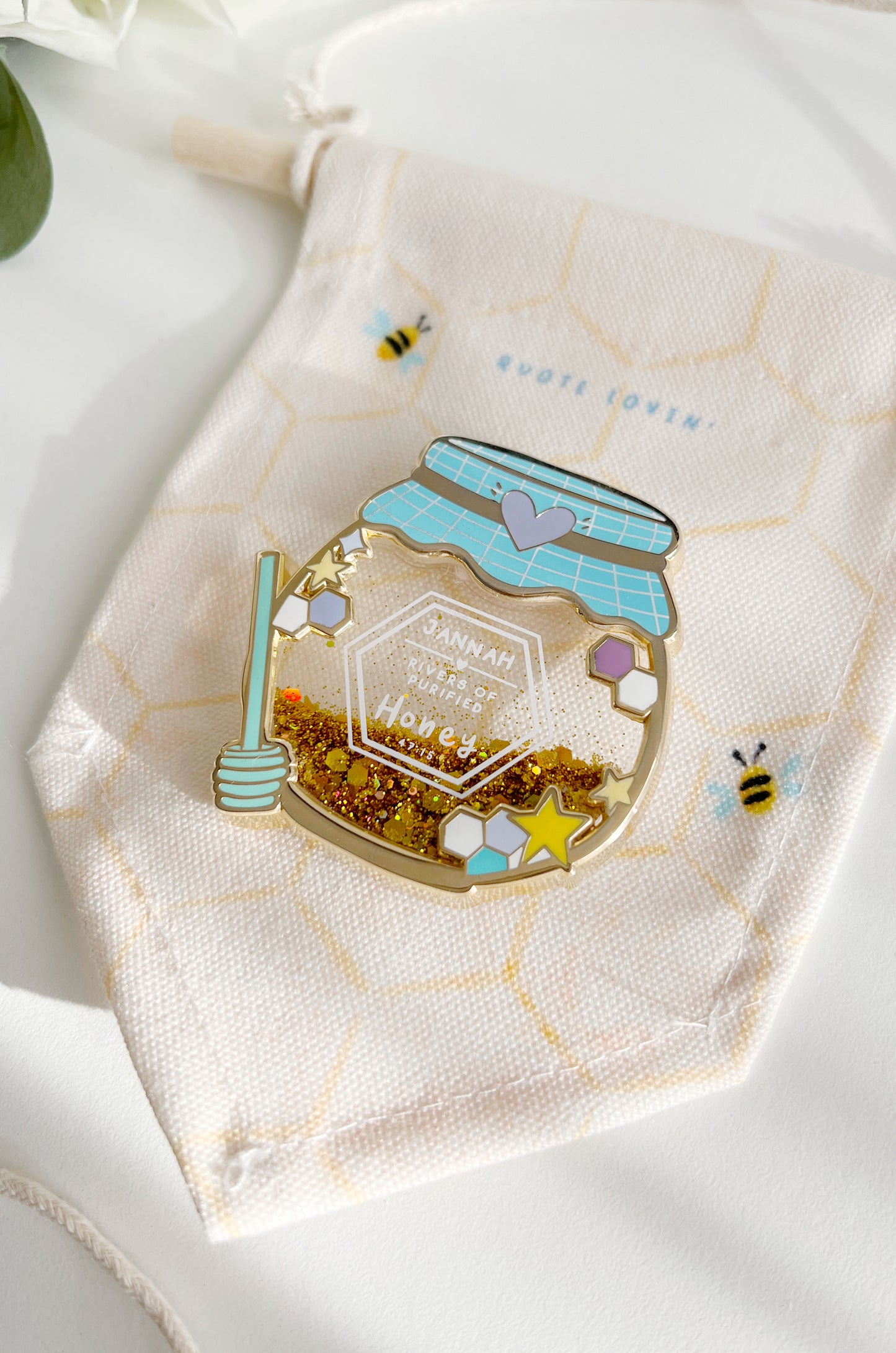 Honey Jar - Glitter liquid pin with display banner | Quote Lovin' | Eid gifts