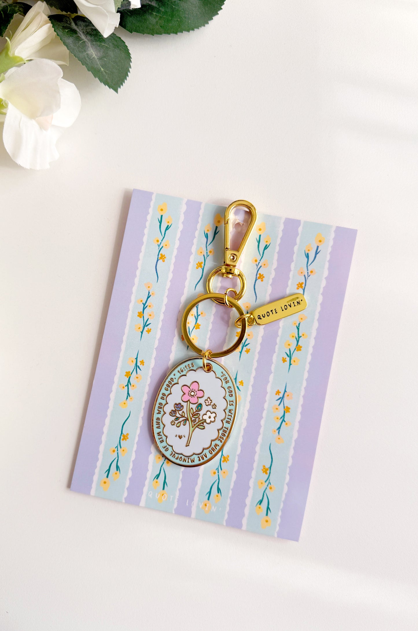 Floral mint keyring | Quote Lovin' | Eid gifts - Quote Lovin'