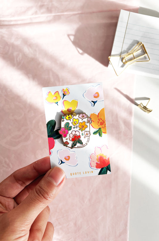 Floral enamel pin | Quote Lovin' | Eid gifts - Quote Lovin'