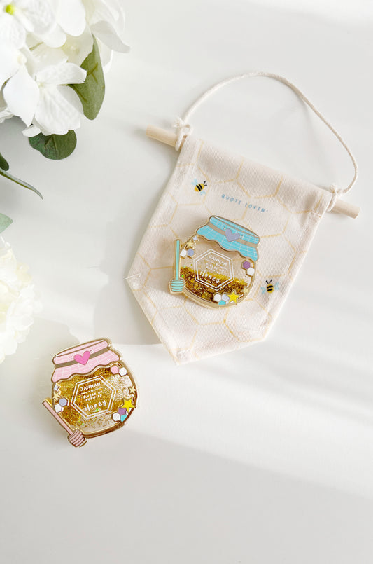 Honey Jar - Glitter liquid pin with display banner | Quote Lovin' | Eid gifts