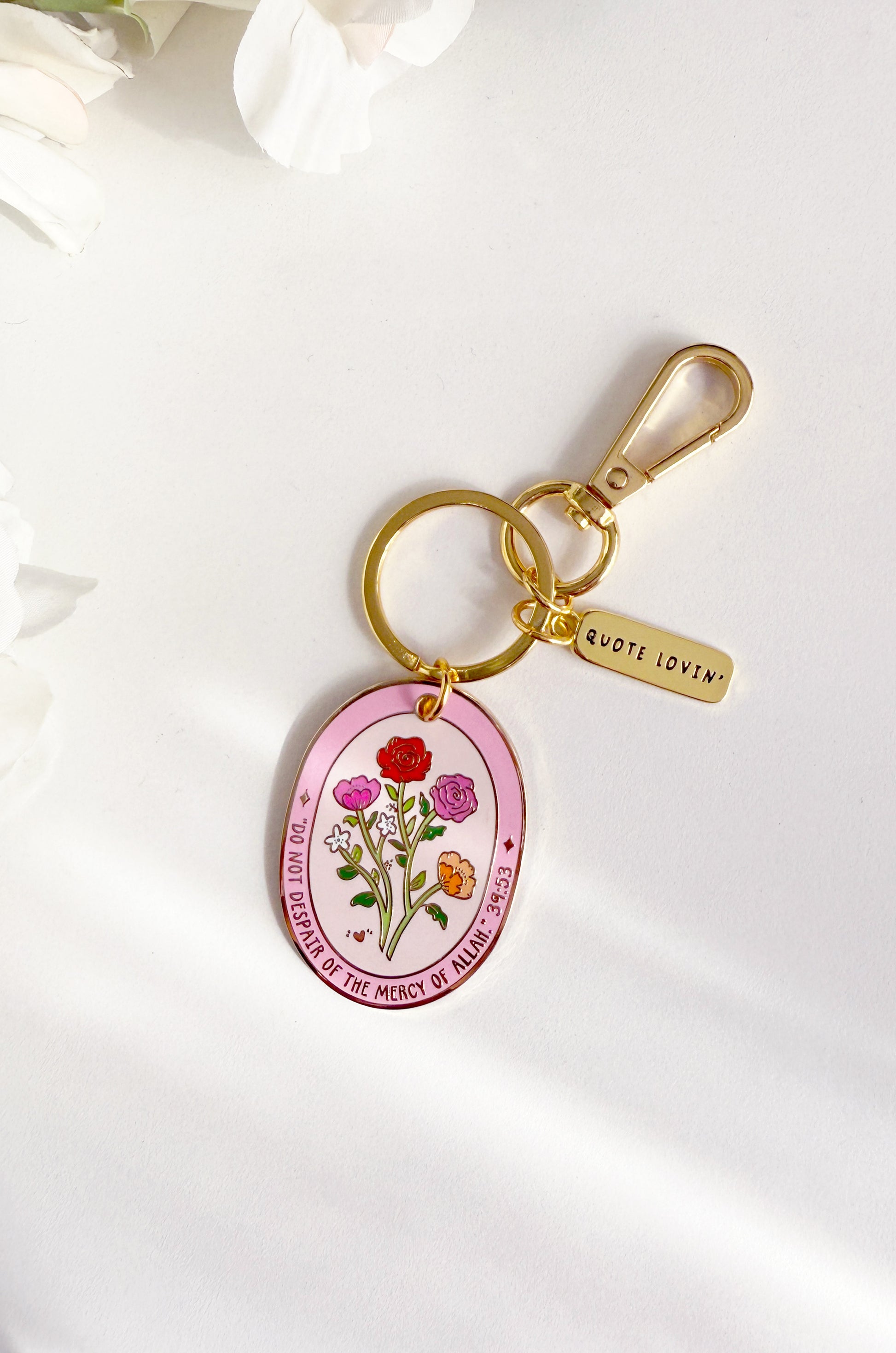 Floral pink keyring | Quote Lovin' | Eid gifts - Quote Lovin'