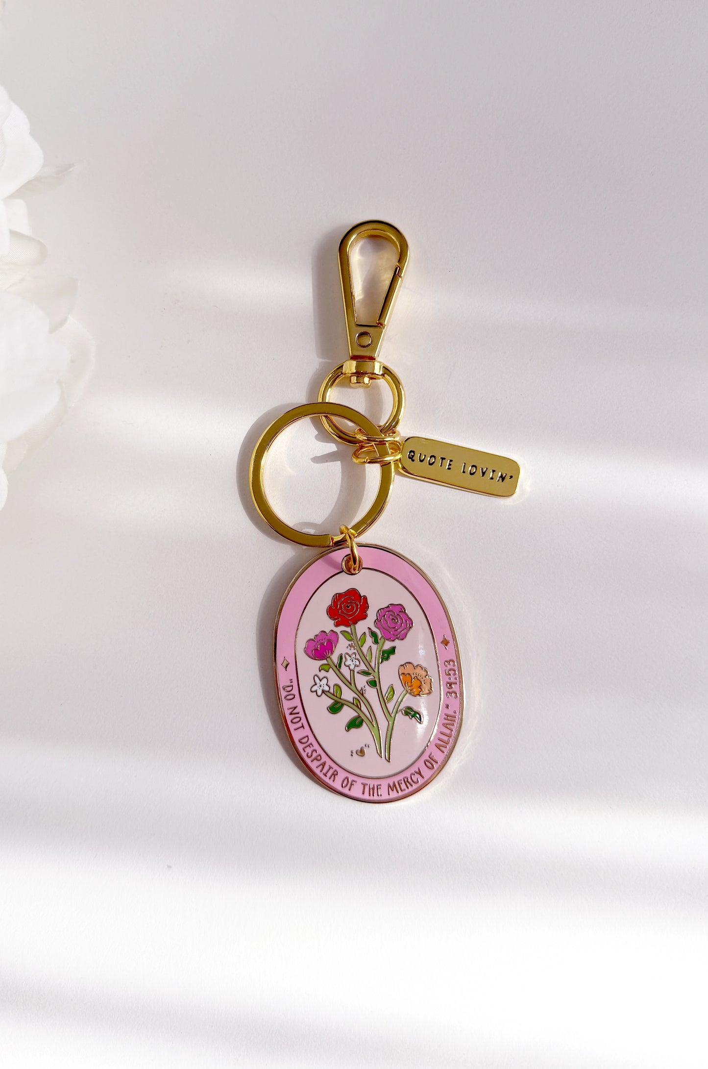 Floral pink keyring | Quote Lovin' | Eid gifts - Quote Lovin'