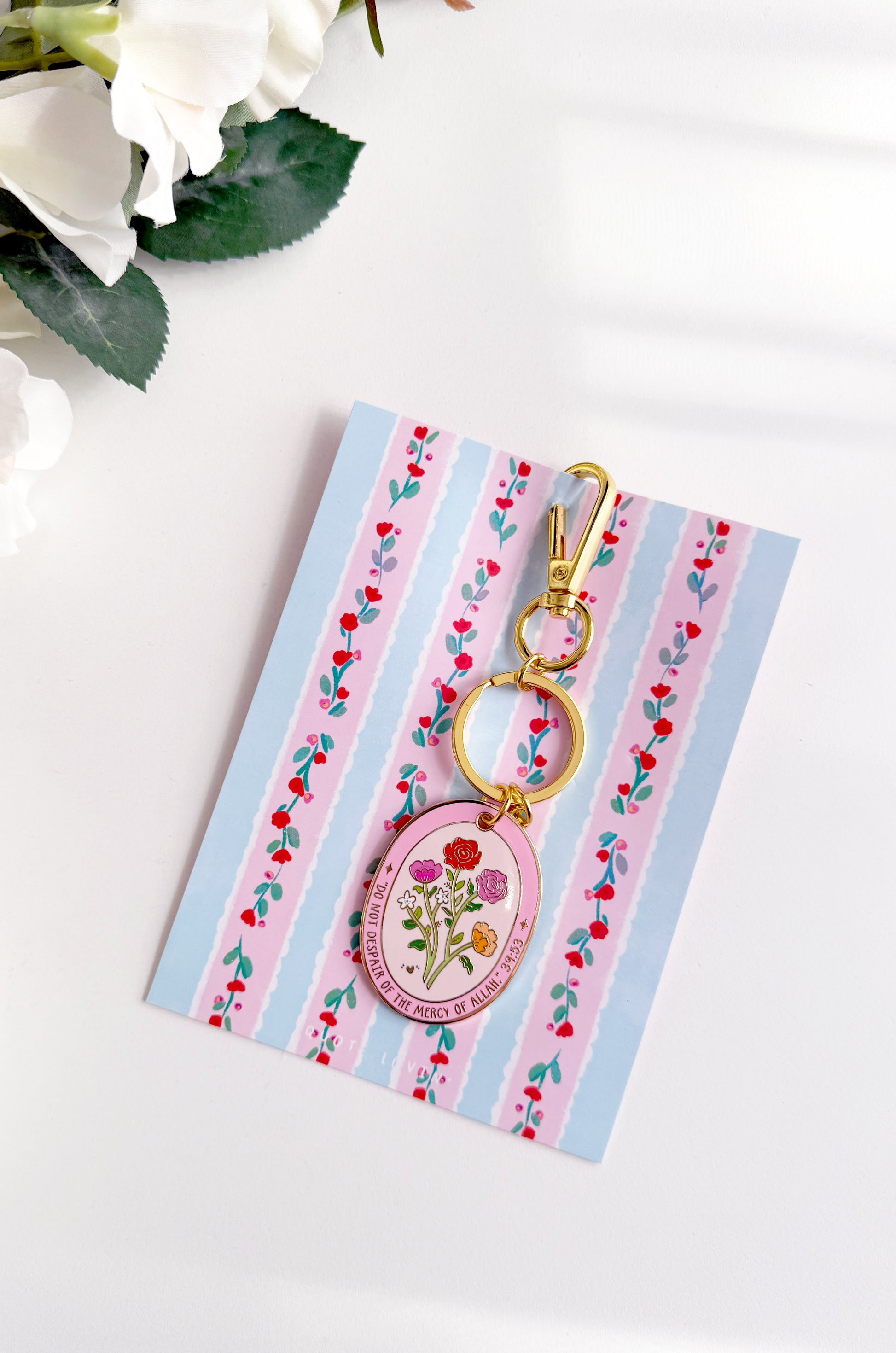 Floral pink keyring | Quote Lovin' | Eid gifts - Quote Lovin'