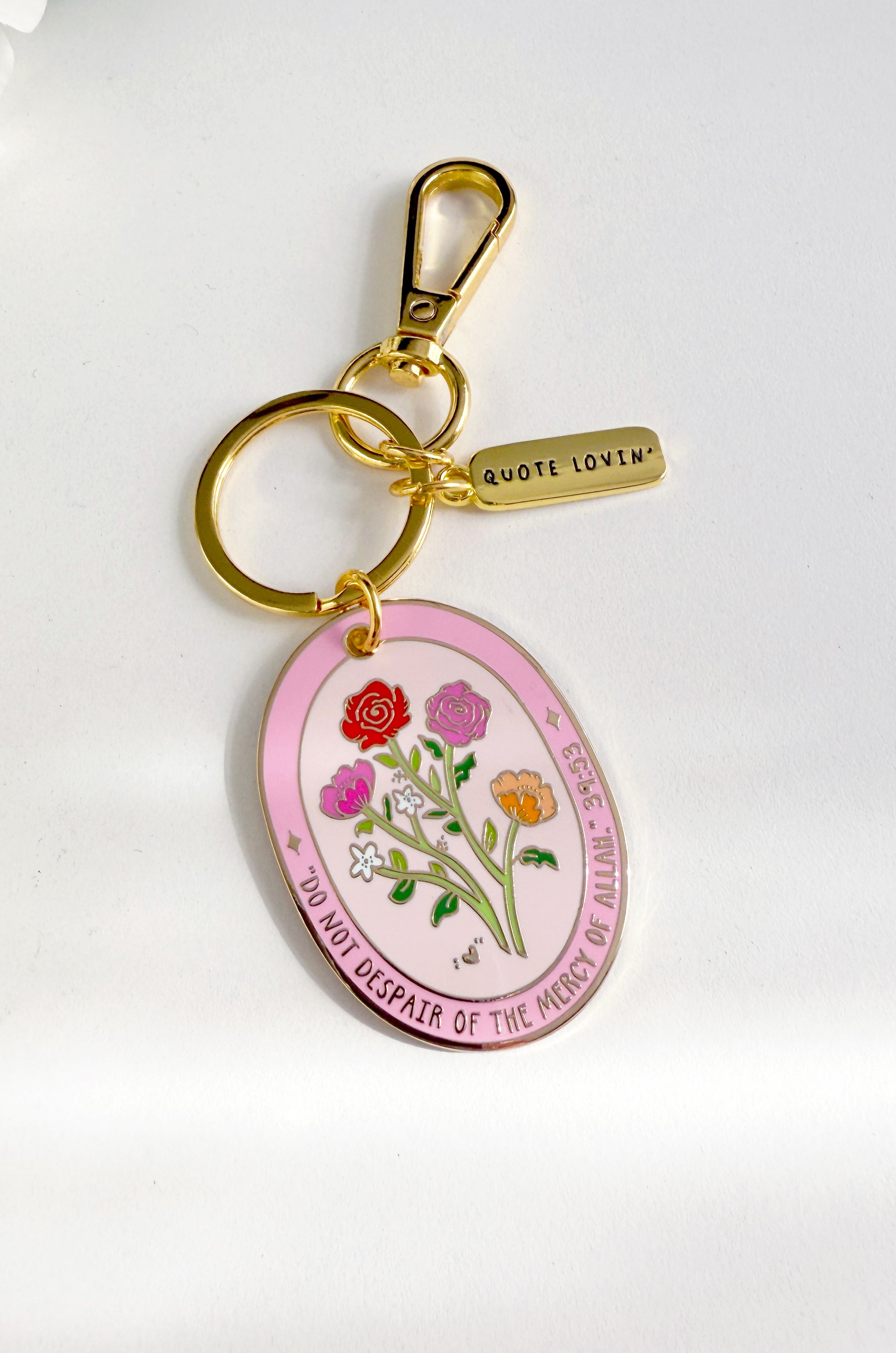 Floral pink keyring | Quote Lovin' | Eid gifts - Quote Lovin'