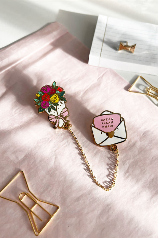 Flower bouquet chain pins | Quote Lovin' | Eid gifts - Quote Lovin'